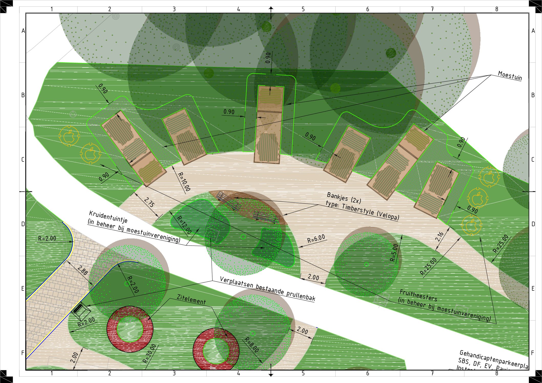 Het ontwerp van de huidige Koperen Tuin